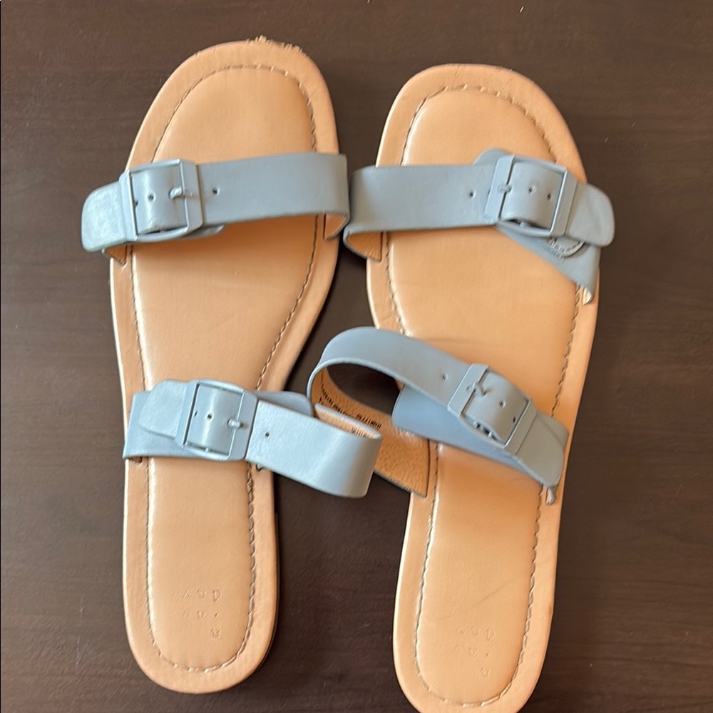 a new day Blue and Tan Sandals